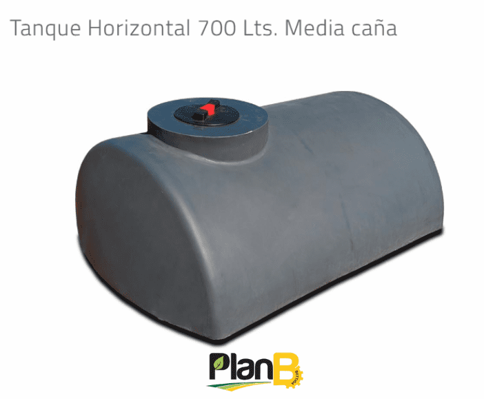Tanque Horizontal 700 Lts. Media caña